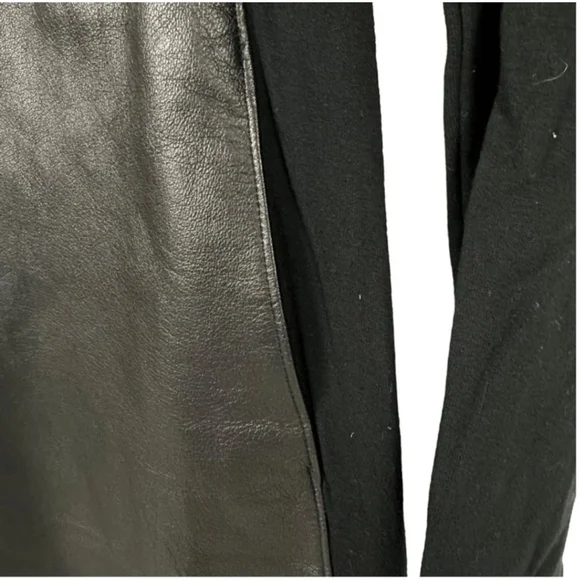 Michael Stars Dress Size X-Small Black Shantelle 100% Lambskin‎ Leather and Knit - Picture 2 of 10